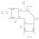 VA5 LED Eckprofil 200cm eloxiert