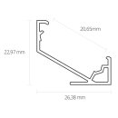 WP1 LED Eckprofil 30/60°, 200 cm, schwarz RAL 9005,...