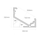 WP1 LED Eckprofil 30/60°, 200 cm, schwarz RAL 9005, LED Stripes max. 18mm
