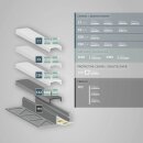FP2 LED Fliesenprofil Abschluss 200 cm, LED Stripes max. 14 mm
