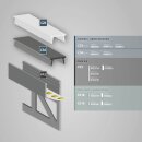 FP3 LED Fliesenprofil Abschluss oben 200 cm, LED Stripes max. 8mm