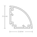 PN10 LED ECK-Cover, opal/satiniert, 200 cm, LED Stripes...