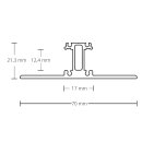 PL13 LEUCHTEN-Profil 200 cm,  silber pulverbeschichtet LED Stripes max. 12 mm