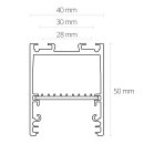 PN17V2 LED LEUCHTEN-Profil 200 cm, silber pulverbeschichtet, LED Stripes max. 30 mm