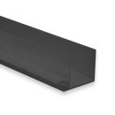 TBP1 LED Profil Trockenbau 200 cm, schwarz RAL 9005, LED Stripes max. 6 mm