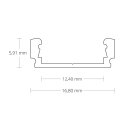 LED AUFBAU-Profil 200 cm, flach, LED Stripes max. 12 mm - Silber Eloxiert
