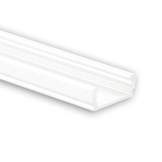 LED AUFBAU-Profil 200 cm, flach, LED Stripes max. 12 mm - Weiß